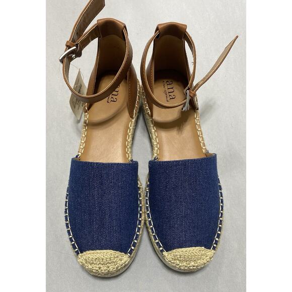 a.n.a Carrie Denim Blue Sandal Women Dress Shoe Sz 9M Espadrille Comfort Design - Picture 4 of 7